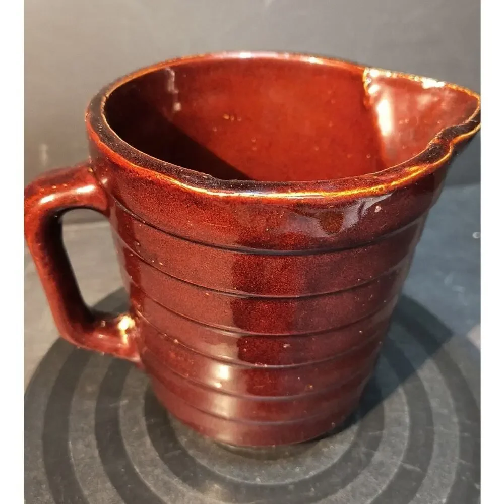 872  Vintage Crock Milk Pitcher Stoneware